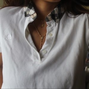 AUTHENTIC White Burberry plaid polo 🤩🤩